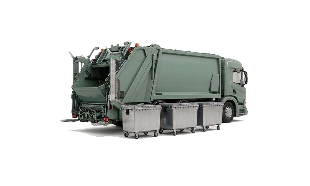 This is a body weighing system mounted on a compactor truck This is a body weighing system mounted on a compactor truck