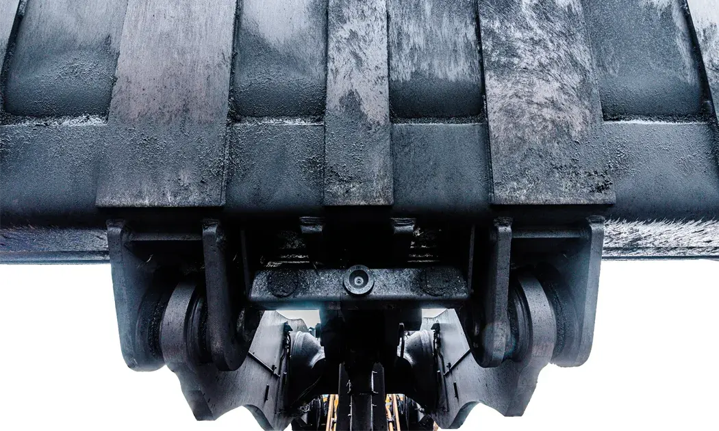 Famos camera mounted on a wheel loader bucket