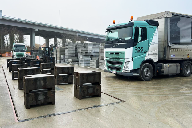 This is the calibration service of RDS Weighing & Safety at work with a weighbridge