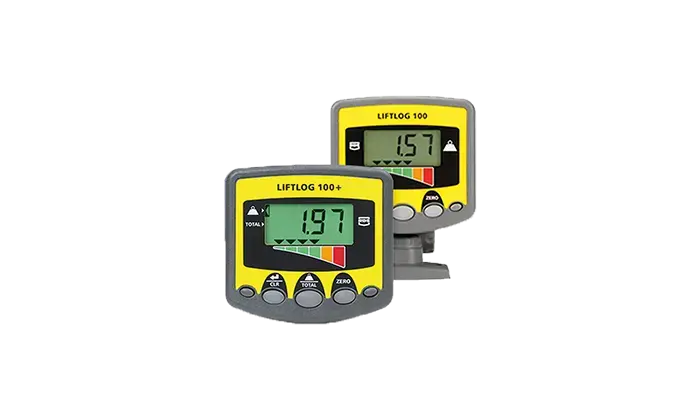 This is a product photo of onboard weighing systems Liftlog 100 and Liftlog 100 +