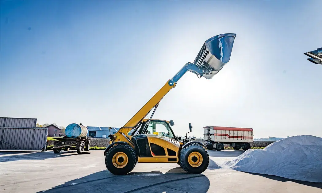 Ceci est un chariot télescopique équipé d’un système de pesage mobile / embarqué de RDS Weighing & Safety.