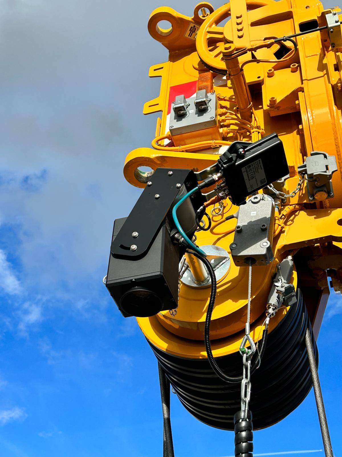This is a photo of a mounted digital camera on a mobile crane by RDS Weighing & Safety.